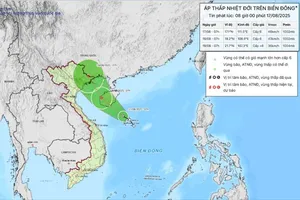 Áp thấp nhiệt đới di chuyển theo hướng Tây Bắc ở Biển Đông