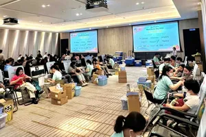 Ngày hiến máu của AmCham tại TPHCM. Ảnh: AMCHAM