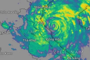 Ngày 25-8, bão số 5 mạnh nhất từ 12 giờ đến khoảng 18 giờ, cấp 13-14