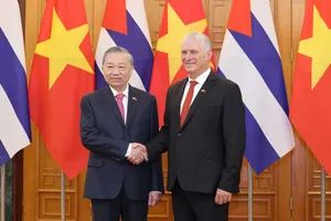 Bí thư thứ Nhất, Chủ tịch nước Cuba Miguel Díaz-Canel Bermúdez với Tổng Bí thư Tô Lâm