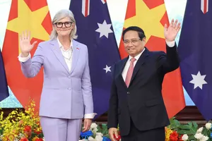 Thủ tướng Phạm Minh Chính và Toàn quyền Australia Sam Mostyn, chiều 10-9. Ảnh QUANG PHÚC