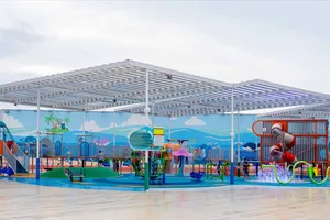 Sky Park - khu vui chơi trên tầng thượng với không gian thoáng mát, có sân chơi nước hiện đại