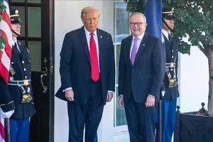 Thủ tướng Australia Anthony Albanese và Tổng thống Mỹ Donald Trump tại Nhà Trắng. Ảnh: XINHUA