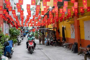 Tuyến hẻm tại phường Bến Thành (TPHCM) rợp cờ đỏ sao vàng chào mừng Đại hội toàn quốc lần thứ XIV của Đảng