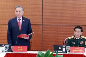 Tổng Bí thư Tô Lâm phát biểu tại Đoàn đại biểu quân đội chiều 20-1. Ảnh: VIẾT CHUNG 