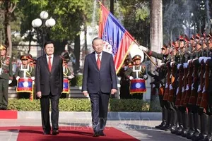 Lễ đón trọng thể Tổng Bí thư Tô Lâm tại thủ đô Vientiane, Lào