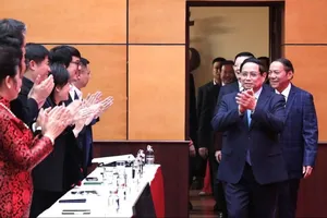 Thủ tướng Chính phủ Phạm Minh Chính thăm, chúc tết và làm việc với Bộ VH-TT-DL. Ảnh: TRẦN HUẤN