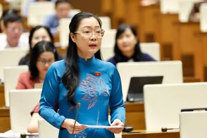 Bà Nguyễn Thị Quyên Thanh phát biểu tại nghị trường Quốc hội. Ảnh: TTXVN