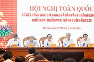 Hội nghị toàn quốc sơ kết công tác tuyên giáo và dân vận 6 tháng đầu năm. Ảnh: HÀ THẮNG