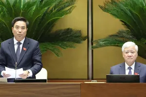Phó Chủ tịch Quốc hội Nguyễn Doãn Anh điều hành phiên thảo luận ở hội trường Quốc hội sáng 8-8. Ảnh: QUANG PHÚC 