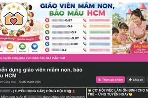 Nhiều cơ sở mầm non tuyển dụng bảo mẫu trước thềm năm học mới 2026-2027 (Ảnh chụp màn hình Facebook)