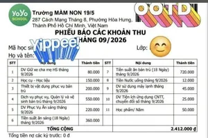 Phụ huynh học sinh Trường Mầm non 19/5 (phường Hòa Hưng) phản ánh thông tin về phí giữ xe không hợp lý