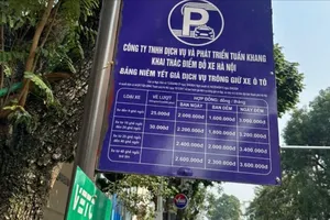 Một điểm trông giữ xe tại Hà Nội. Ảnh: LÊ TƯƠI