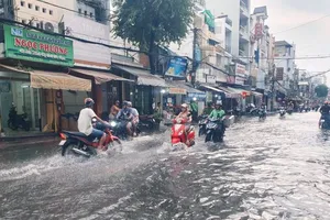 Nước ngập ở TPHCM do triều cường. Ảnh minh họa 