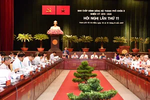 Khai mạc Hội nghị  lần thứ 11, Ban Chấp hành Đảng bộ TPHCM Khóa X. Ảnh: VIỆT DŨNG