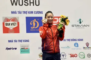 Dương Thúy Vi tái xuất và giành HCV ở SEA Games 31 cho đội tuyển wushu Việt Nam. Ảnh: DŨNG PHƯƠNG