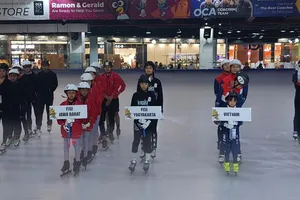 Đội tuyển Việt Nam tham dự giải đấu trượt băng tốc độ quốc gia Indonesia 2022. Ảnh: SFV