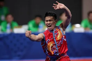 VĐV wushu Mohd Adi Salihin Roslan được kỳ vọng giành huy chương tại SEA Games 32 cho đoàn thể thao Brunei. Ảnh: GETTY IMAGES
