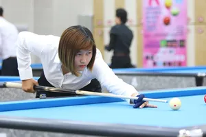 Đương kim vô địch carom 1 băng SEA Games 32 Lê Thị Ngọc Huệ tham gia tranh tài tại giải. Ảnh: LP