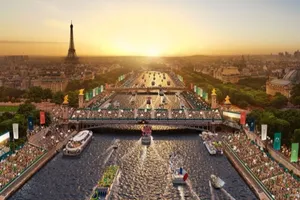Khung cảnh sông Seine dự kiến trong Lễ khai mạc Olympic Paris 2024. Ảnh: OLYMPICS