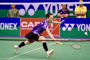 VĐV Vũ Thị Trang giành chiến thắng ở vòng loại giải cầu lông quốc tế Vietnam Open 2025. Ảnh: DŨNG PHƯƠNG 