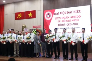 Ban chấp hành Liên đoàn Aikido TPHCM nhiệm kỳ 2025-2030. Ảnh: THANH TÙNG 