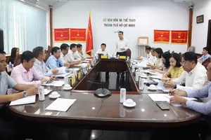 Quang cảnh buổi làm việc giữa Ban Tuyên giáo và Dân vận Thành ủy TPHCM với Sở VH-TT TPHCM. Ảnh: THANH TÙNG 