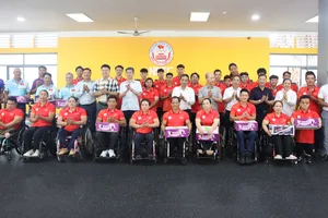 Lãnh đạo Bộ VH-TT-DL và Cục TDTT Việt Nam kiểm tra quá trình huấn luyện và động viên các VĐV dự Asiad 20 và ASIAN Para Games 2026. Ảnh: THANH TÙNG 