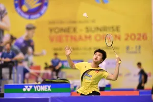Tay vợt đơn nam Nguyễn Hải Đăng giành quyền vào tứ kết Vietnam Open 2026. Ảnh: DŨNG PHƯƠNG 