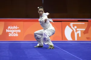 Tuyển thủ wushu Dương Thúy Vi giành HCĐ ASIAD 20. Ảnh: NGUYỄN HIẾU