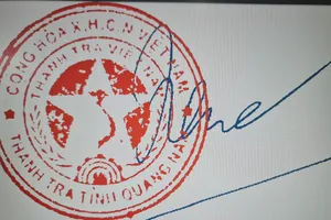 Thanh tra tỉnh Quảng Nam thông tin về con dấu không rõ hình ảnh quần đảo Hoàng Sa