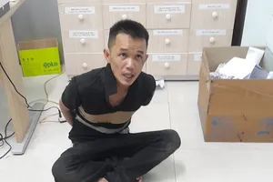 Đối tượng Minh tại cơ quan công an