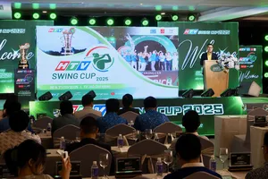 Quang cảnh lễ công bố giải golf HTV Swing Cup 2025.