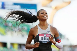 Gabby Thomas - cựu sinh viên trường đại học Harvard đoạt huy chương đồng Olympic Tokyo 2020. Ảnh: GETTY IMAGES