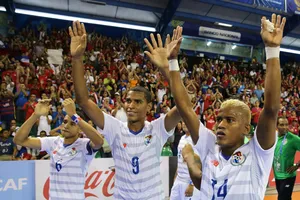 Đội tuyển futsal Panama ăn mừng với tấm vé tham dự World Cup lần thứ 3 liên tiếp vào tháng 5-2021. Ảnh: CONCACAF