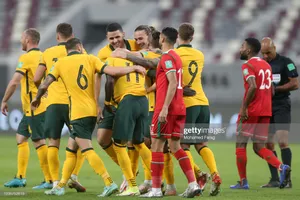 Niềm vui thắng trận của các cầu thủ Australia. Ảnh: GETTY