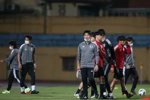 HLV Hajime Moriyasu hạ chỉ tiêu cùng Nhật Bản giành 3 điểm trước Việt Nam. Ảnh: MINH HOÀNG