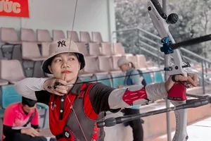 Cung thủ Nguyễn Thị Thanh Nhi đang giữ kỷ lục giành nhiều HCV cá nhân nhất ở một giải đấu quốc gia. ẢNH: FBNV