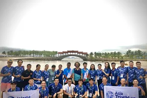 Lớp trọng tài quốc tế Level 1 Triathlon tổ chức ở Tuần Châu - Hạ Long. ẢNH: KHOA TRẦN