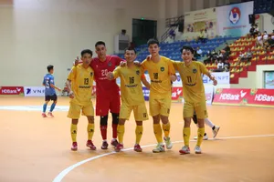 Sahako sẽ xương vương ở Giải futsal HDBank VĐQG 2022 nếu đánh bại Đà Nẵng ở vòng tới. ẢNH: ANH TRẦN