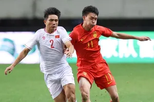 U19 Việt Nam đón nhận thất bại đáng tiếc trước đội chủ nhà U19 Trung Quốc. ẢNH: VCG