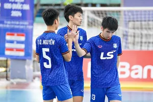 Các cầu thủ U20 Thái Sơn Bắc sớm đoạt vé vào vòng bán kết Giải Futsal U20 quốc gia 2024. 