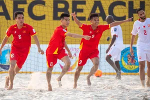 Đội tuyển Việt Nam có chiến thắng lịch sử tại Giải vô địch bãi biển châu Á. ẢNH: AFC 