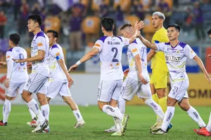 Đỗ Duy Mạnh ghi bàn mang về chiến thắng cho Hà Nội FC. ẢNH: MINH HOÀNG 