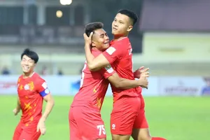 Tiền đạo người Huế Hồ Thanh Minh mang chiến thắng về cho PVF. Ảnh: PVF