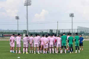 U16 Việt Nam tập buổi đầu tiên tại Nội Mông (Trung Quốc). ẢNH: NHẬT ĐOÀN 