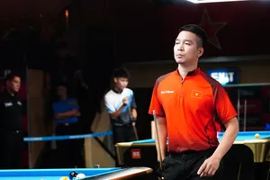 Cơ thủ Nguyễn Bảo Châu đoạt vé dự vòng chung kết Giải vô địch thế giới 10 bi nam 2025. ẢNH: TÂM HÀ