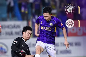 Hà Nội FC chia điểm với Viettel FC trong trận derby thủ đô đầy hấp dẫn. ẢNH: HNFC