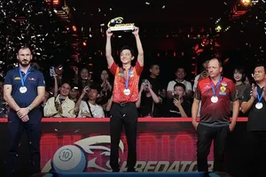 Cơ thủ Ko Ping Chung (Đài Loan - TQ) đăng quang Giải vô địch thế giới 10 bi nam 2025. ẢNH: TÂM HÀ