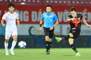 Ninh Bình đứt mạch toàn thắng từ đầu V-League dù Hoàng Đức vẫn ghi bàn. ẢNH: MINH HOÀNG 